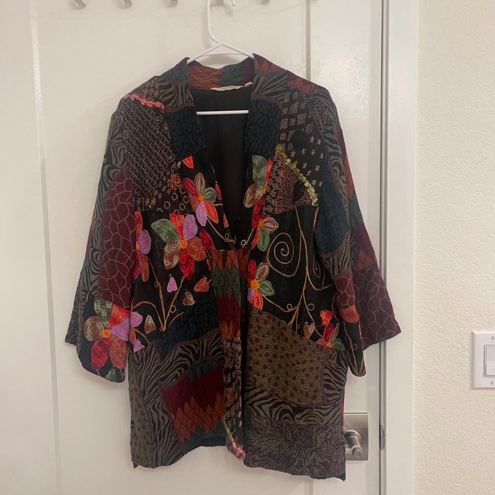 Soft Surroundings Wool Blend Multicolor Jacket Whimseygoth Fairycore Fall